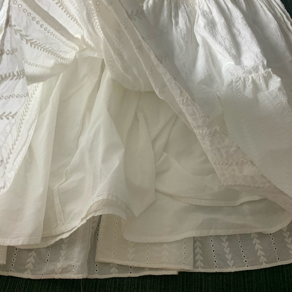 Lauren Ralph Lauren Jeans Co Boho Eyelet Midi Skirt A-line Cotton White Size 12 - Picture 6 of 10